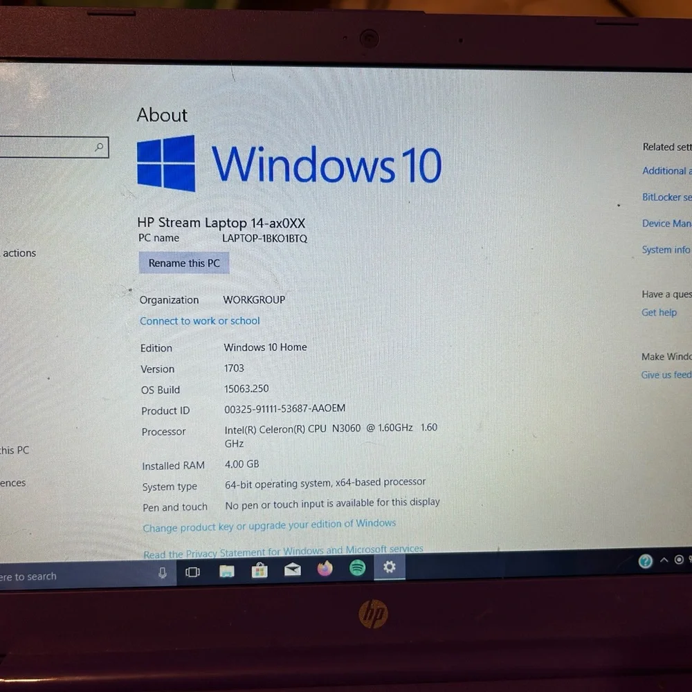Purple Hp laptop 14 inch